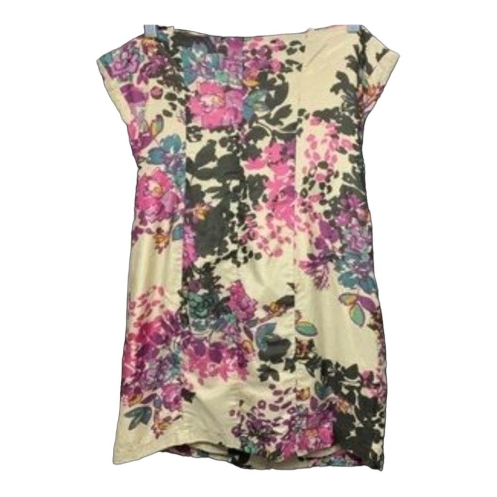 Kensie Bodycon Large‎ Dress Multicolor Floral Mini Ruffle Lined Strapless Chic - Picture 3 of 5